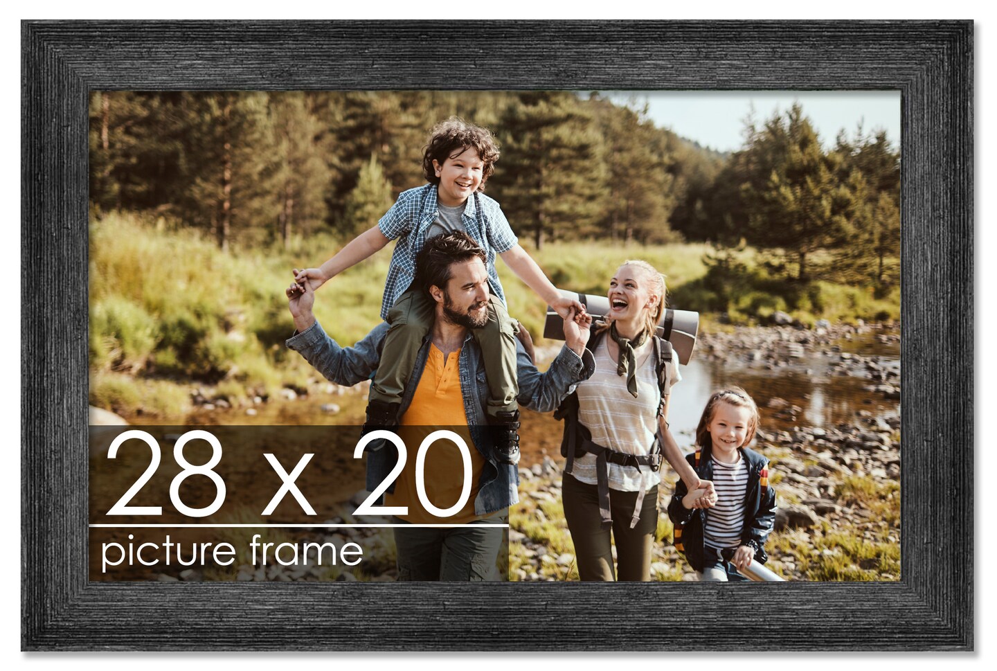 28x20 Wide Barnwood Picture Frame with UV-Resistant Acrylic & Acid Free ...