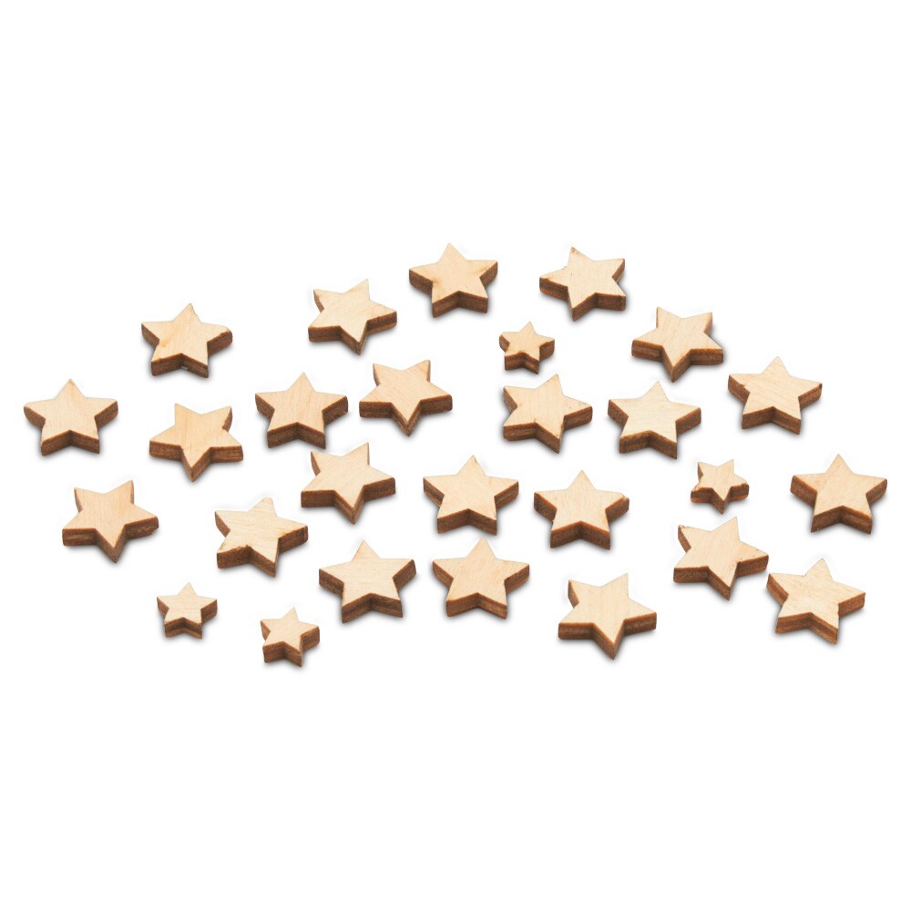 Tiny Wooden Star Assortment, Embellishments for Crafts/Flag Stars |Woodpeckers