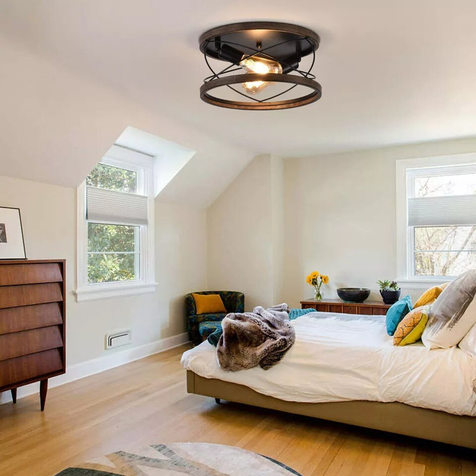 Rustic Ceiling Light Farmhouse Pendant Lamp Flush Mount Chandelier Fixture