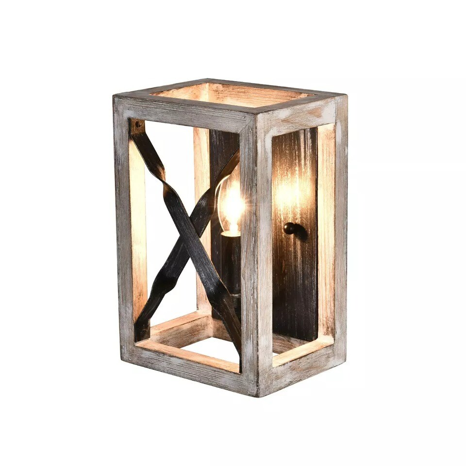 Rustic Farmhouse Wood Wall Light Log Color Wall Sconce Fixture Wall Lamp Outdoor