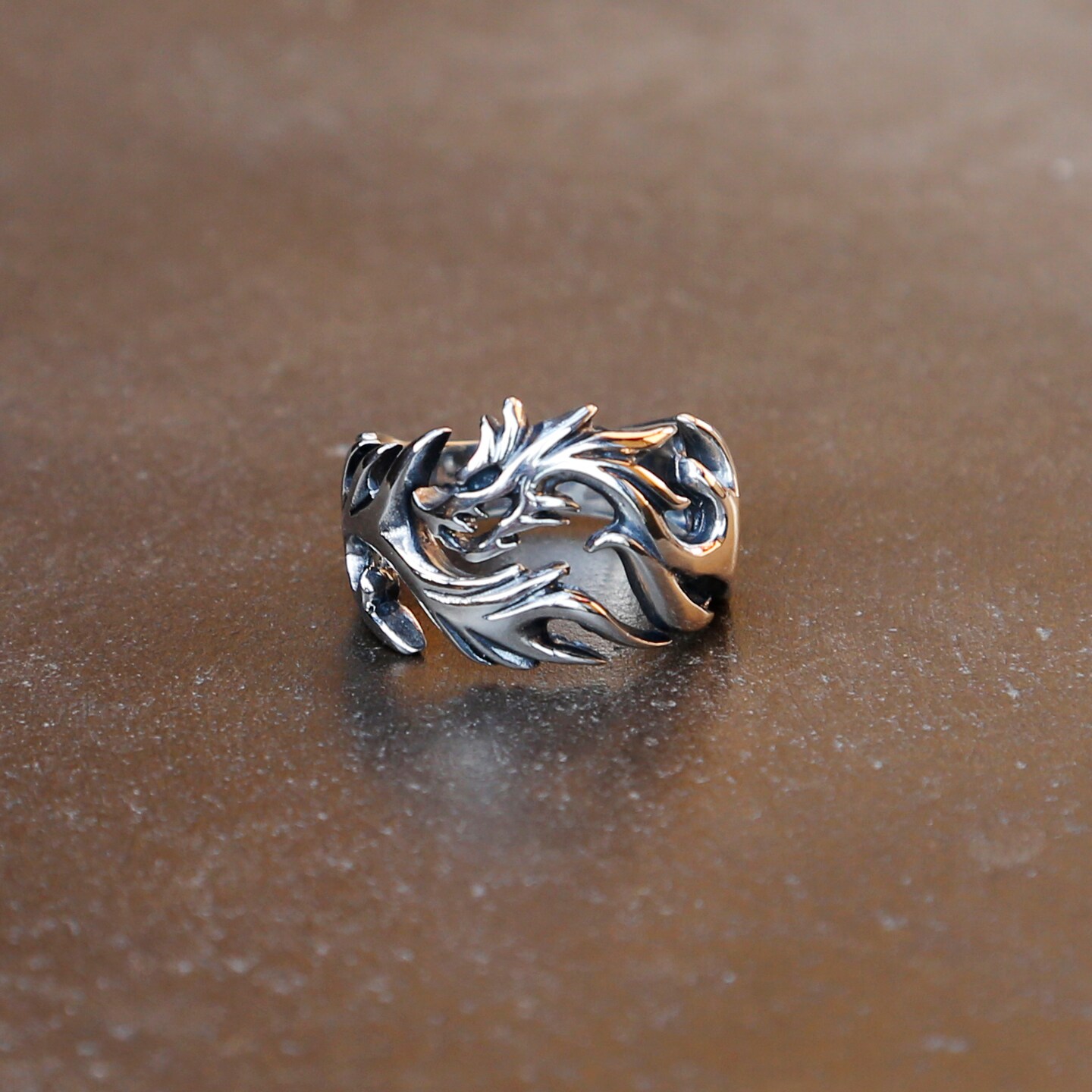HIJONES Men's Dragon Spinner Ring - Stainless Steel, Anxiety Relief, 8mm Wide - View #5