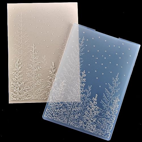 3D Tree Woodland Background Plastic Embossing Folders for Card Making Scrapbooking and Other Paper Crafts