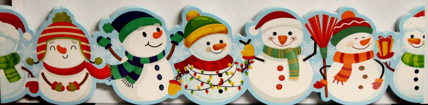 Designer Christmas Snowmen Die-cut Heavy 12 Inch Border Set-2 Pieces