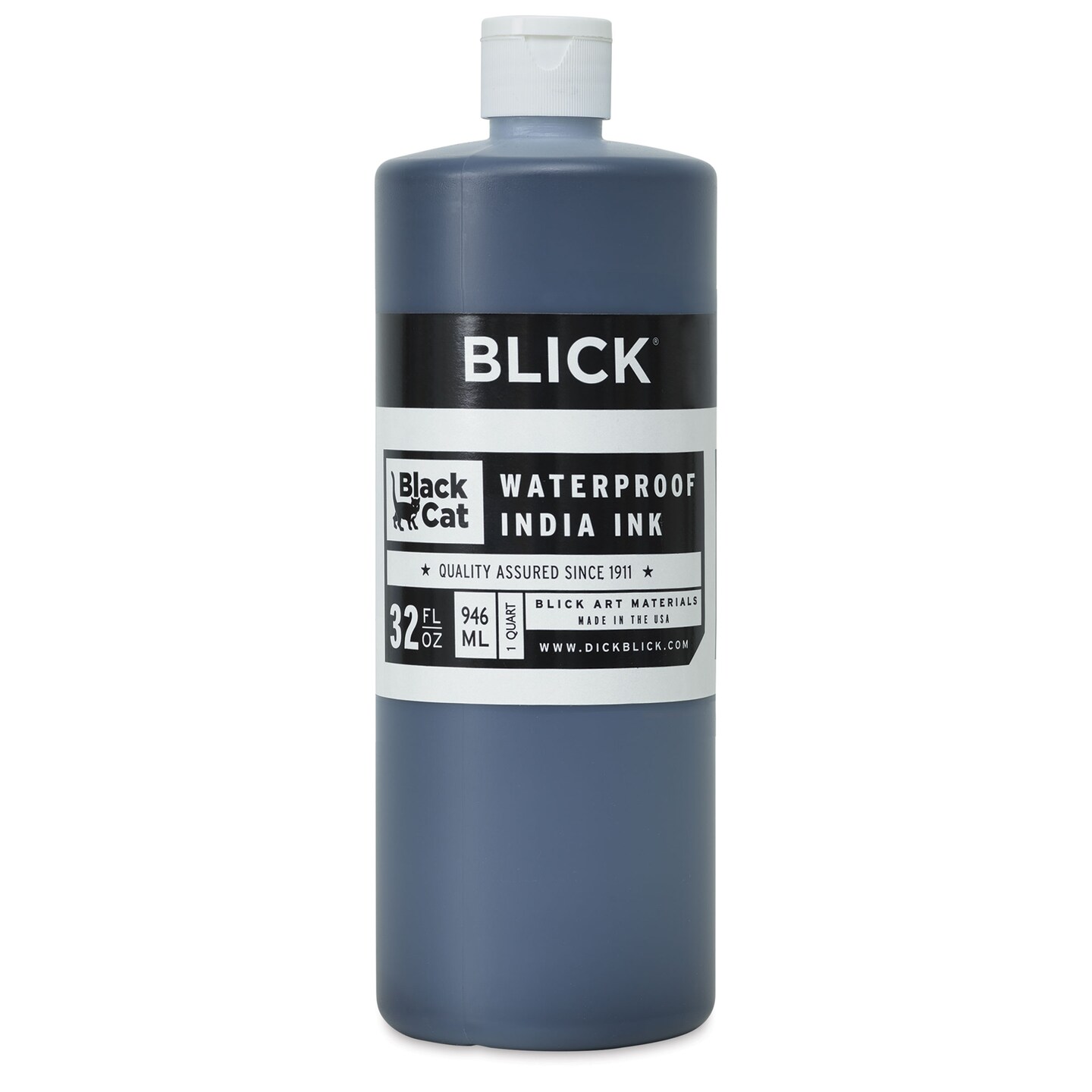 Blick Black Cat Waterproof India Ink - Quart