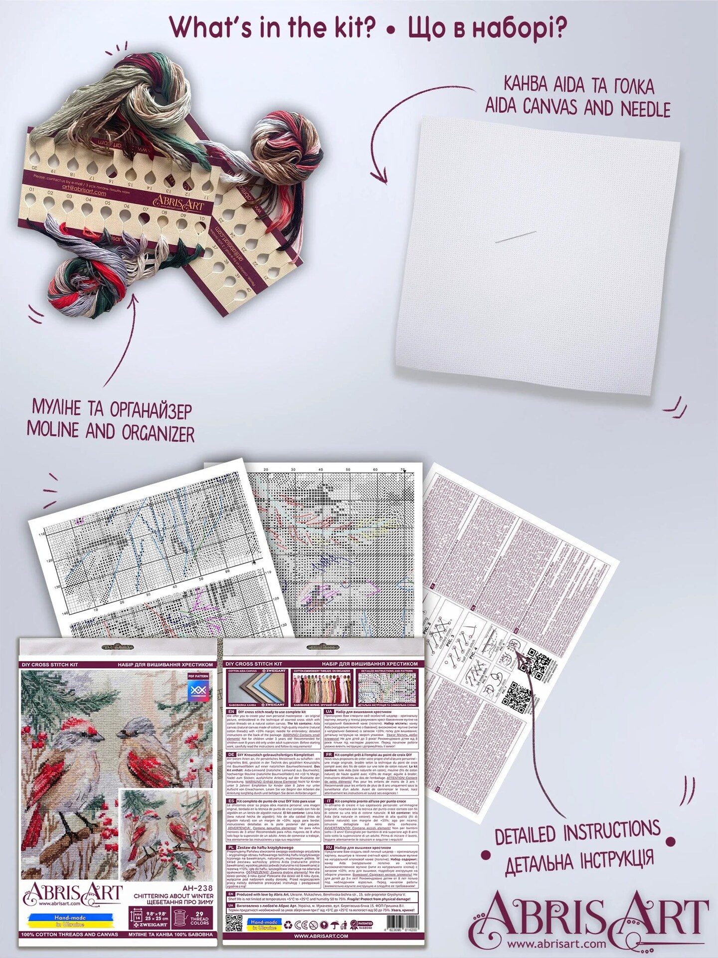 Cross-stitch kit - Chittering about winter