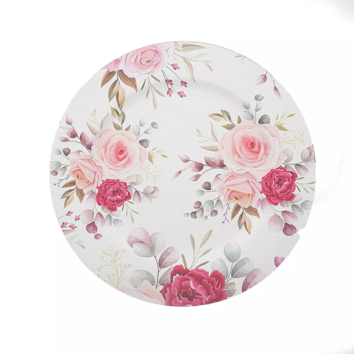 Assorted 6 Round 13" Rose Floral Print Plastic CHARGER PLATES Party Decorations