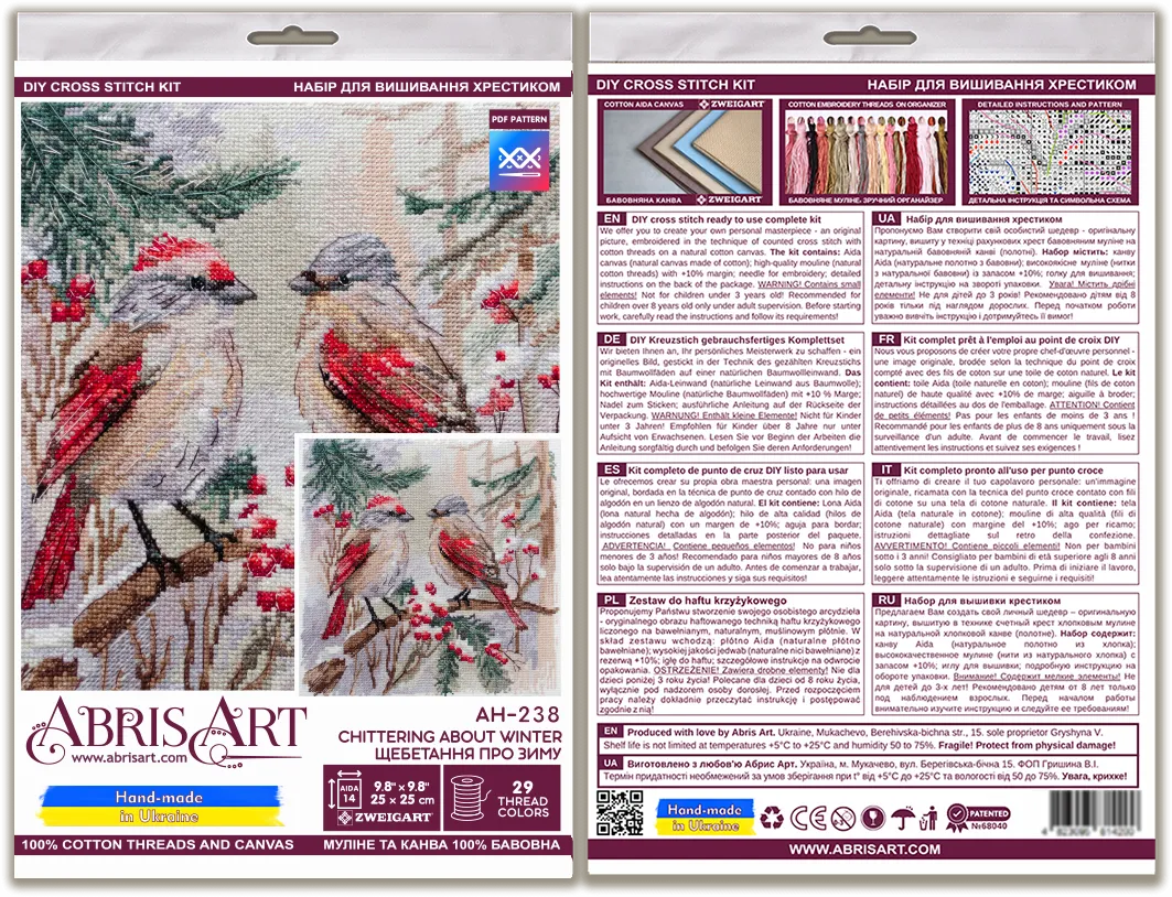 Cross-stitch kit - Chittering about winter