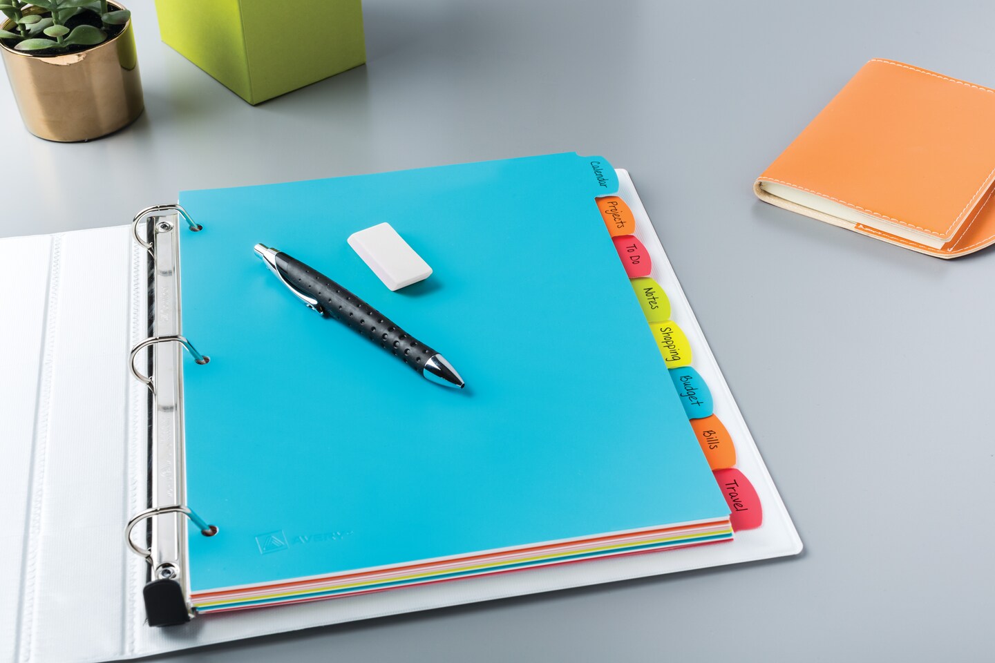 Avery Big Tab Write & Erase Durable Plastic Dividers for 3 Ring Binders, 8-Tab Set, Bright Multicolor, 1 Set (16130) - 24 Pack