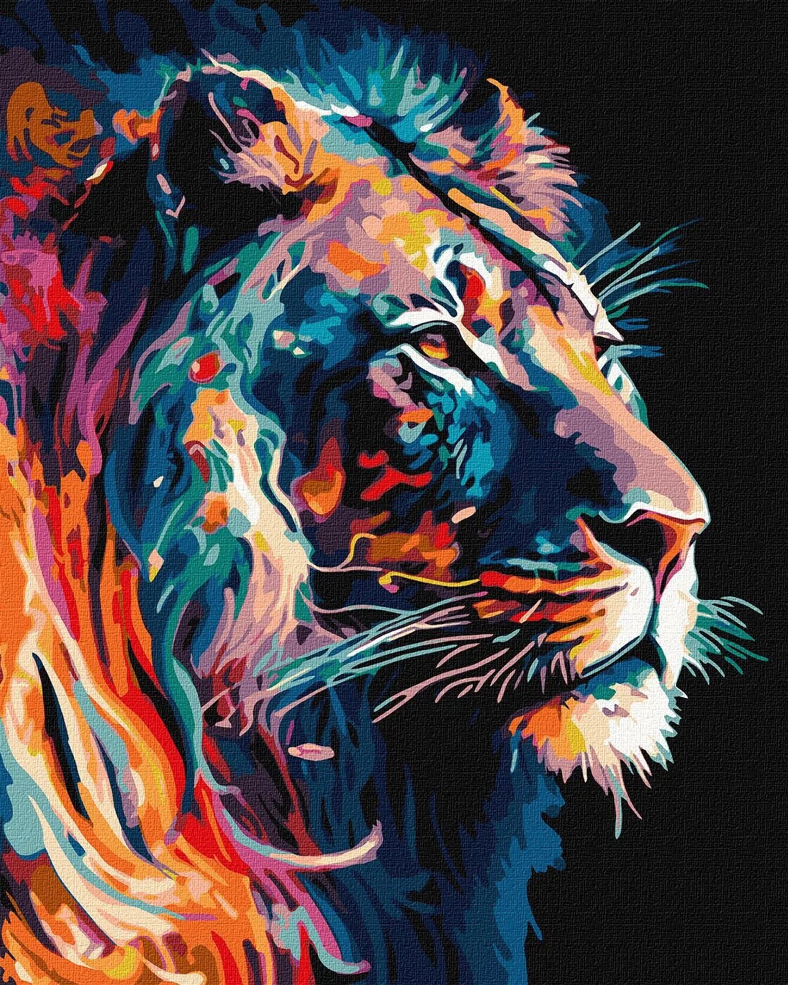 Painting by Numbers kit Graceful lion with extra metallic paints KHO6517