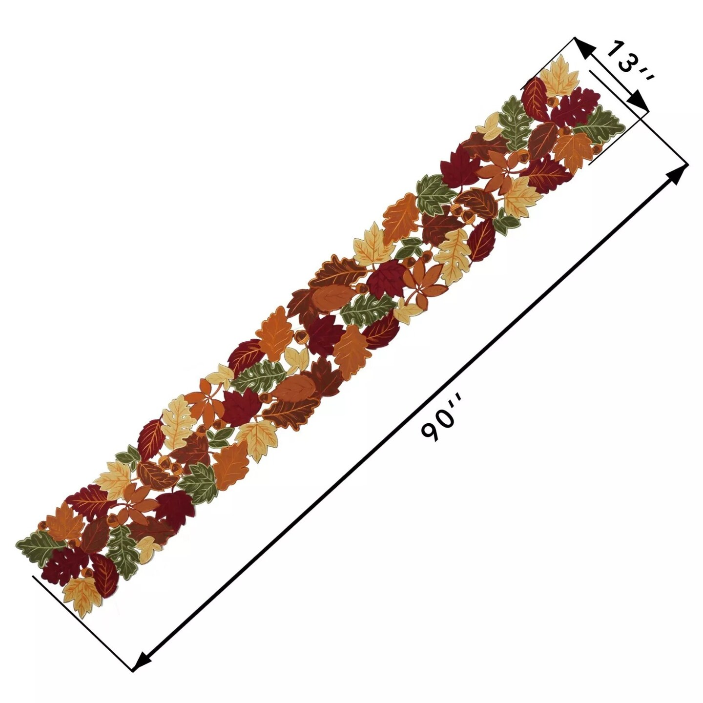 AUTUMN LEAVES Table Runner, Handmade, 13&#x22;x90&#x22; Fall Decoration Thanksgiving Decor
