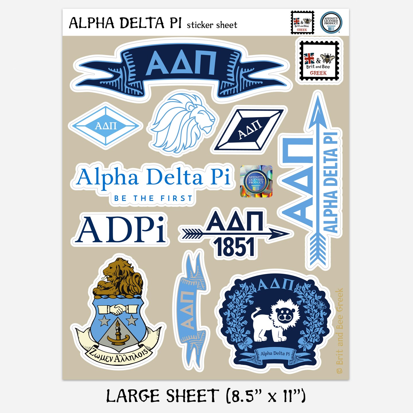 Alpha Delta Pi Sticker Sheets | Top Quality Vinyl | Choice of Sheet Sizes | Large or Mini | Durable and Weatherproof product 3