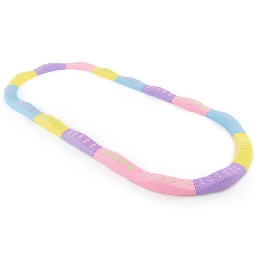 Colorful Kids Wavy Balance Beam with Textured Surface and Non-slip Foot Pads