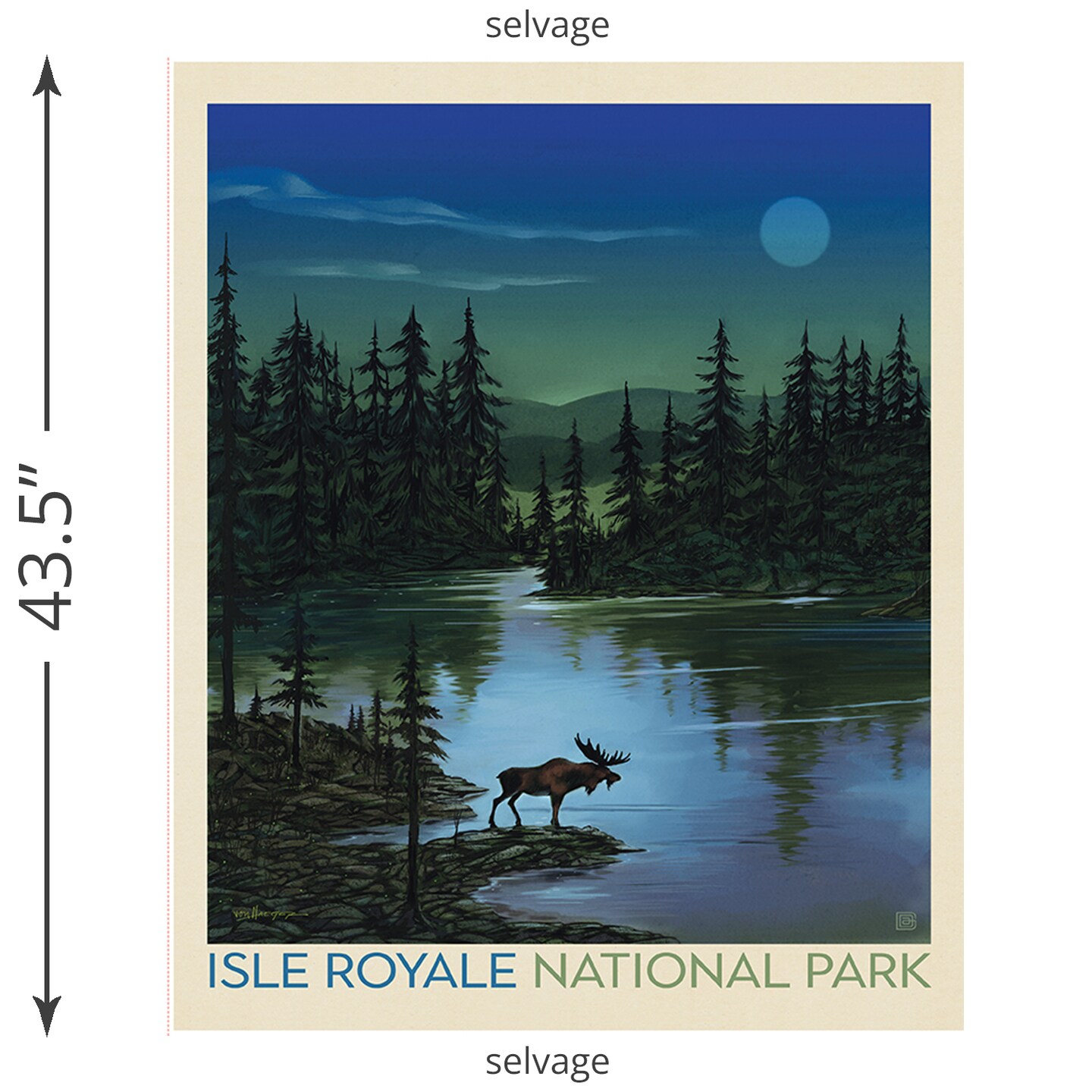 Isle Royale Poster Panel (2026) (pd17706-panel) | National Parks | Anderson Design Group | Riley Blake