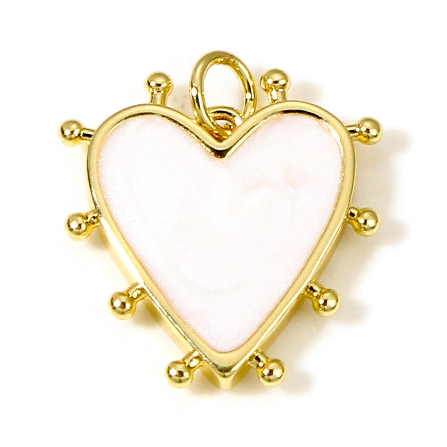 Heart Charms - Enamel Charms - 18k Gold Charms - Jewelry Making Charms - 19x18mm - 2pcs