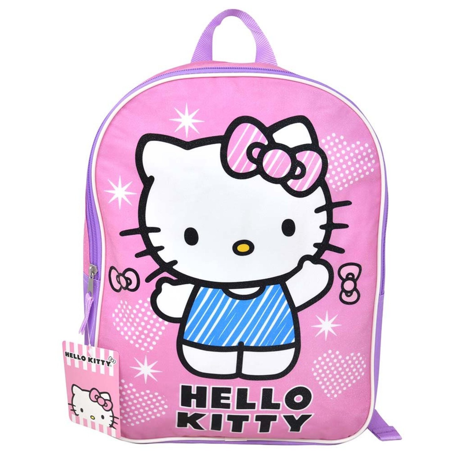 hello kitty 15 backpack for School Bundle w/ 15" Bookbag for Girls + More | Large Durable School Bag Featuring Hello Kitty with Water Bottle, Stickers, More Exterior side pockets are designed to hold any of our water bottles (sold separately) Sanrio Hello Kitty 15" Pink