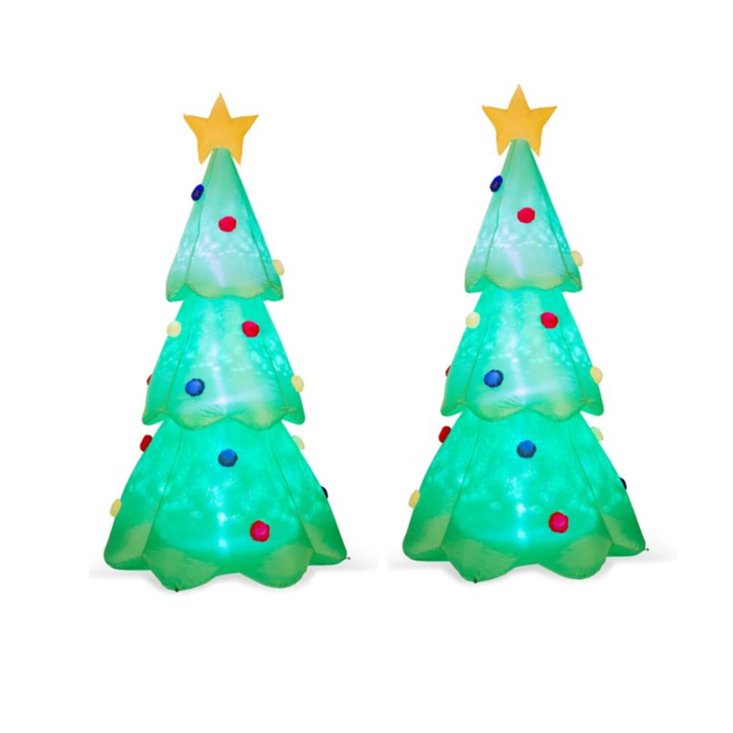 Set of 2 9FT Lighted Inflatable Christmas Tree Decor