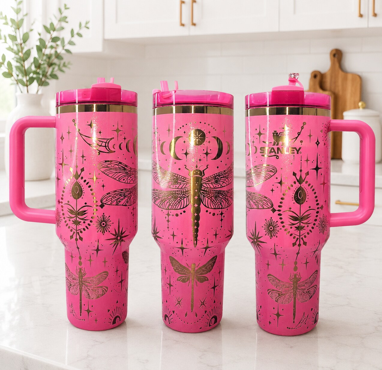 Authentic Stanley Pink Parade 40oz Quencher | Laser Engraved