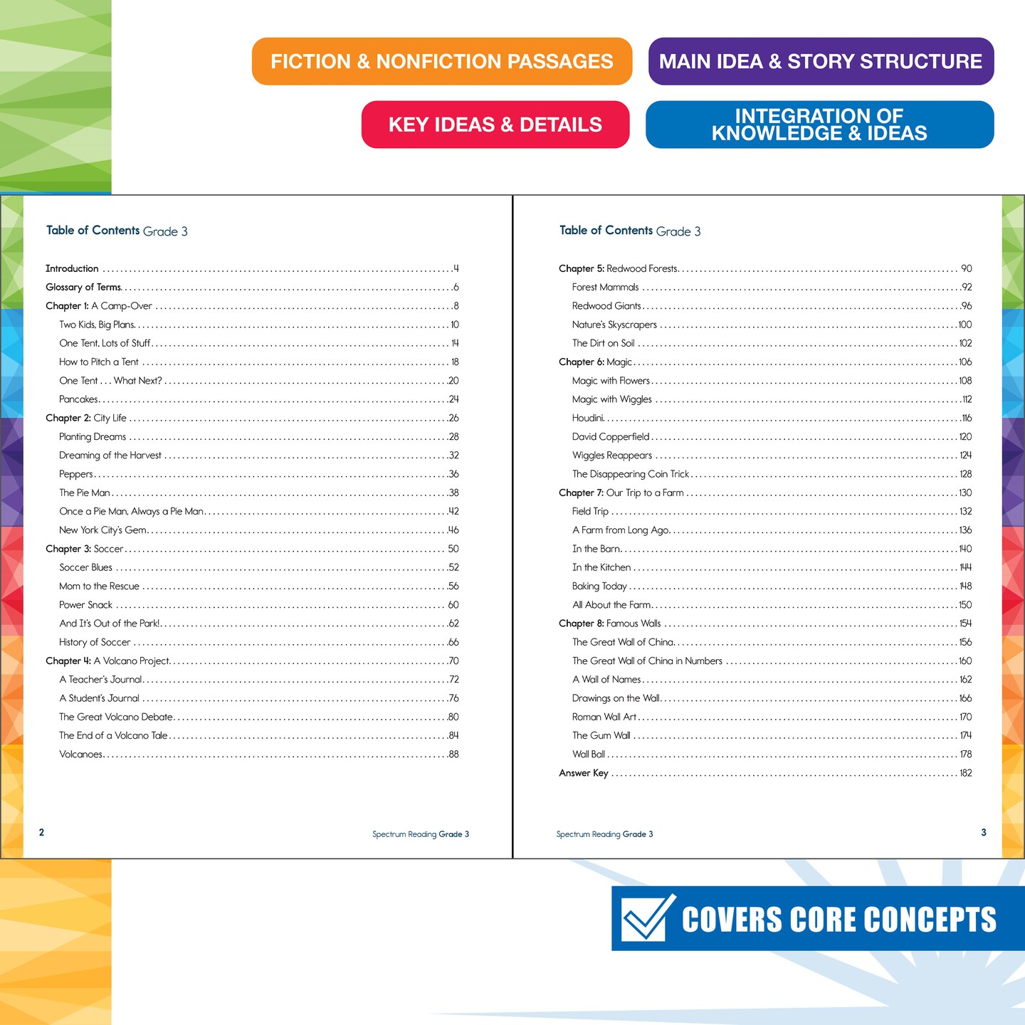 Spectrum Reading 3rd Grade Workbooks, Activity Book Covering Nonfiction and Fiction Passages, Story Structure, Identifying Main and Key Ideas, and more, Classroom or Homeschool Curriculum