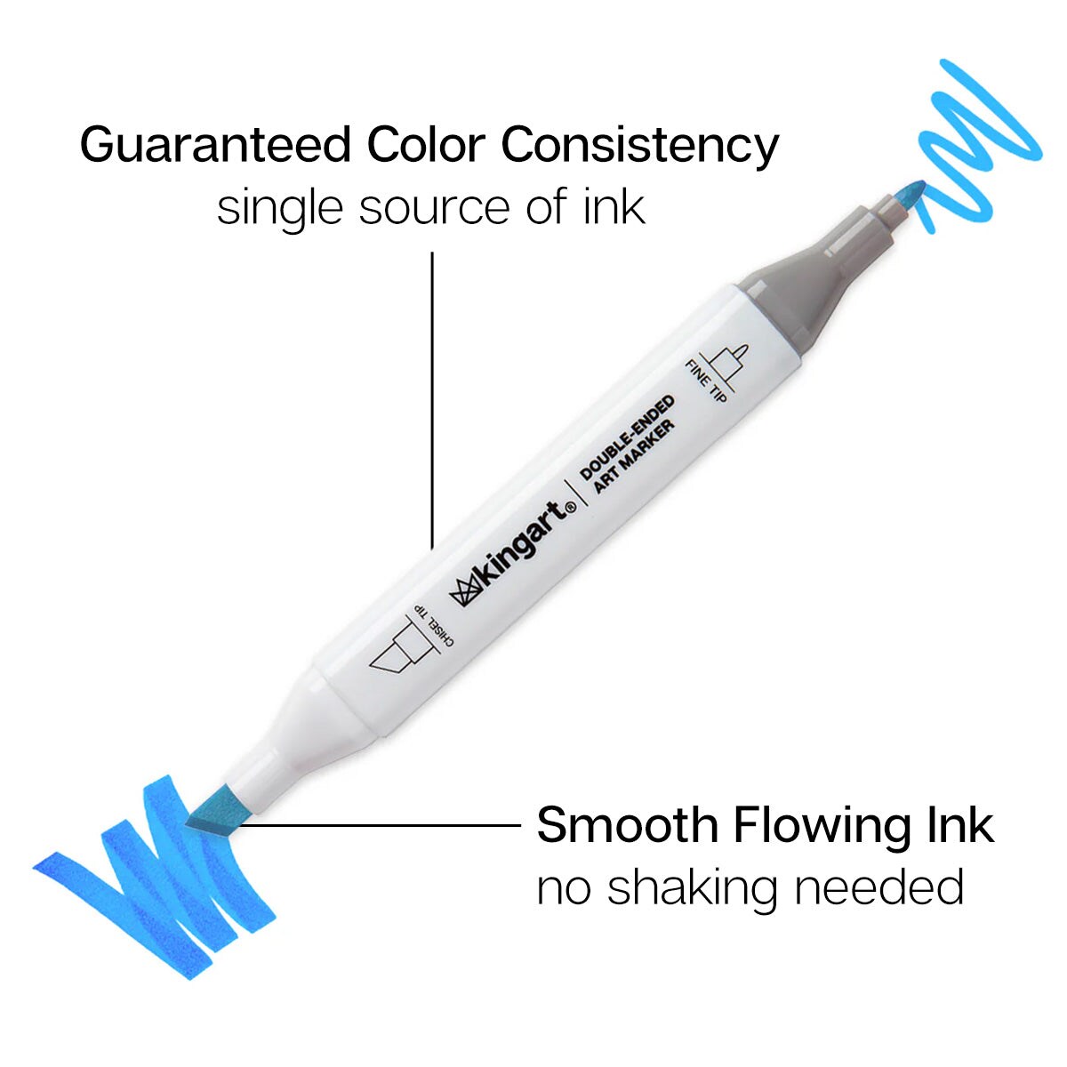 KINGART&#xAE; PRO Double-Ended Art Alcohol Markers, 120 Colors with Both Fine &#x26; Chisel Tips and Superior Blendability
