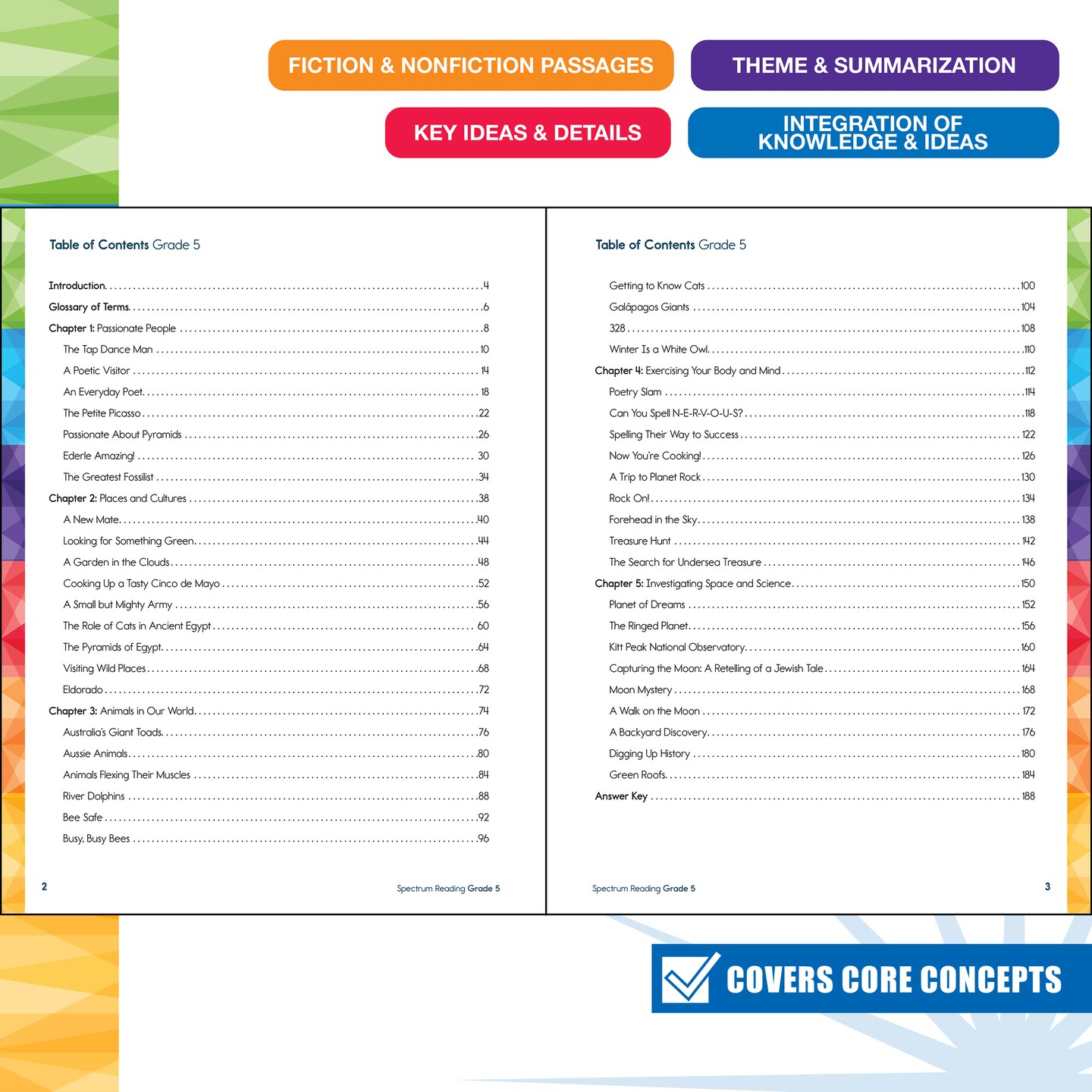 Spectrum Grade 5 Reading Workbook, Reading Comprehension Grade 5, 5th Grade Reading Books With Nonfiction and Fiction Passages &#x26; More, 5th Grade Workbooks