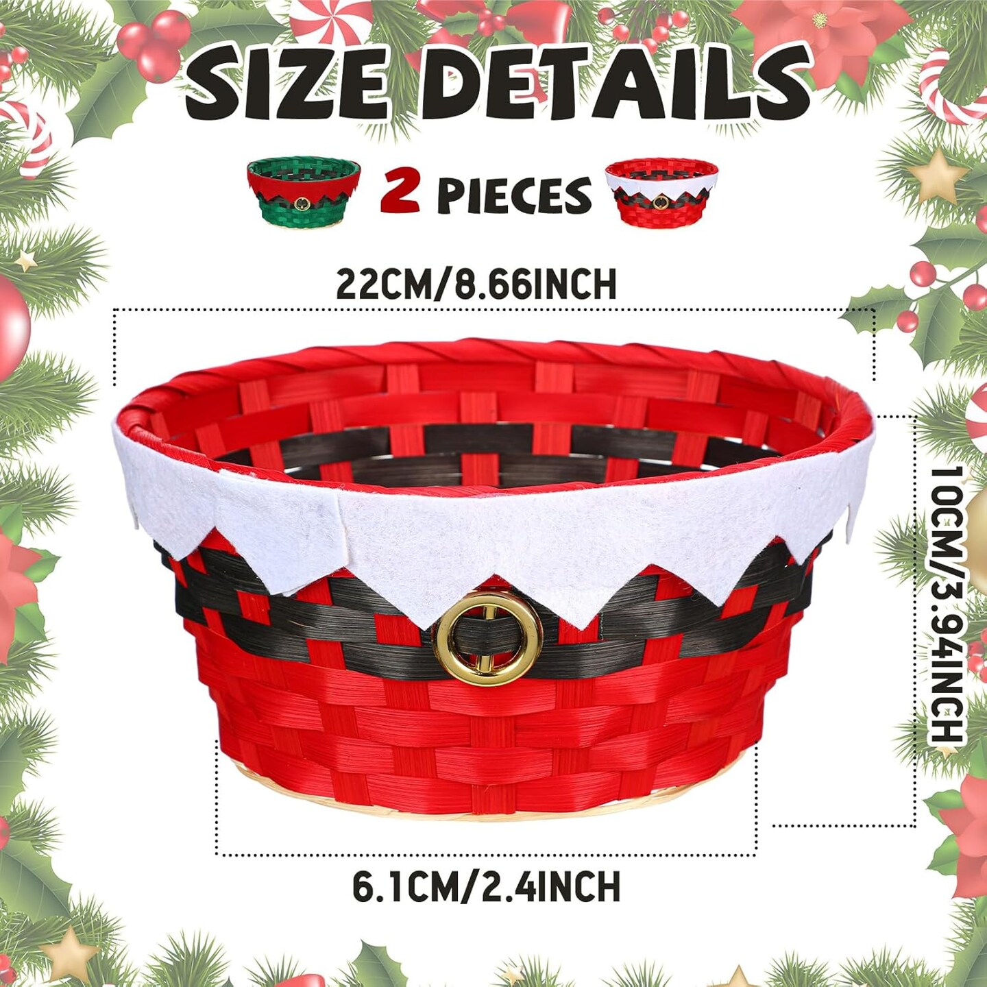 2 Pcs Christmas Basket Christmas Gift Basket