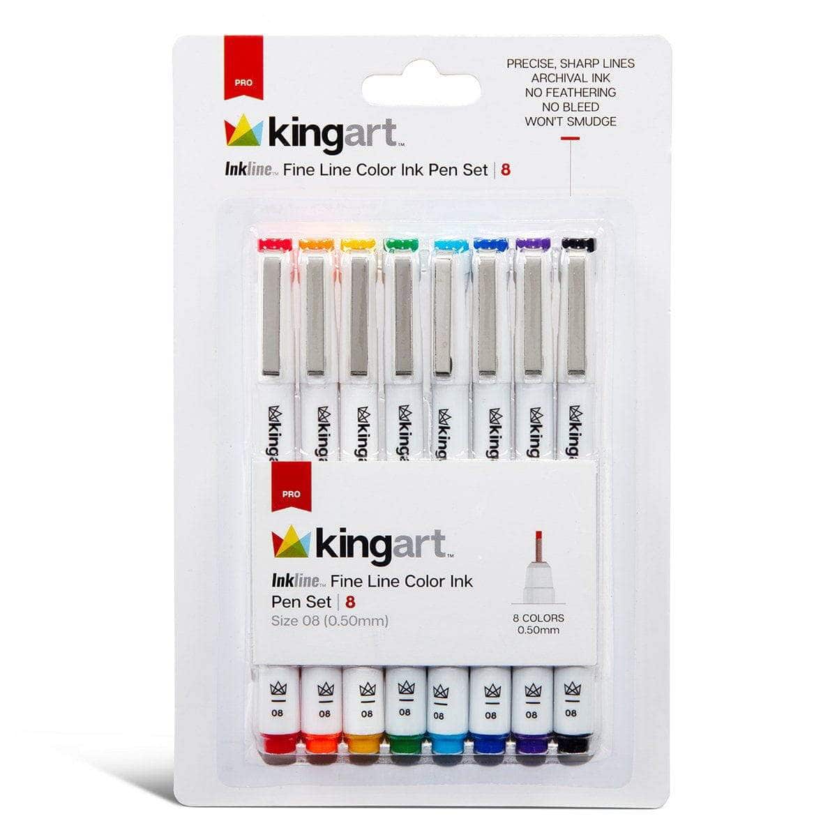 PRO Inkline&#x2122; Fine Line Pens, 8 Colors, Size 8