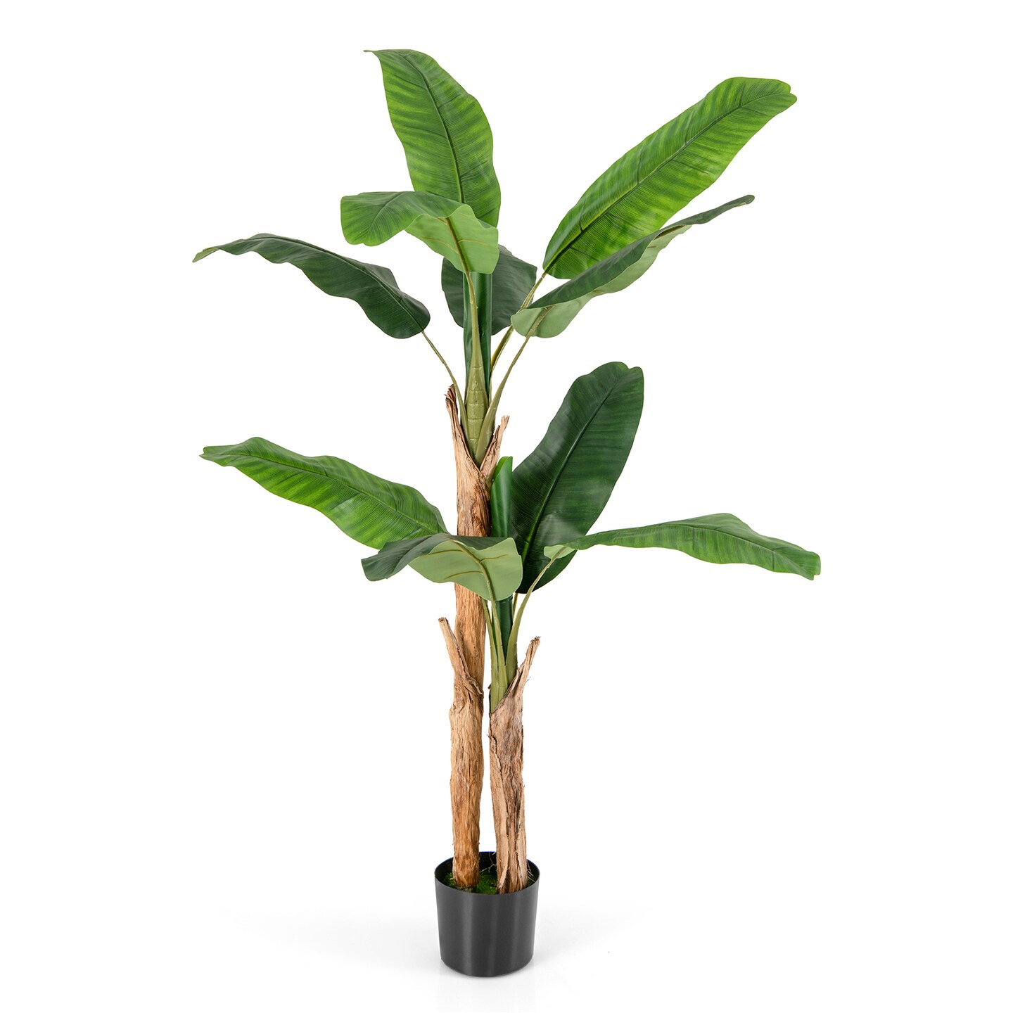 Artificial Banana Leaf Tree with Pot Tall Faux Indoor Plant for Living Room or Bedroom