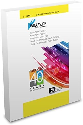 USI WrapSure Thermal Laminating Pouches / Sheets, Menu Size, 12 Inches by 18 Inches, 5 Mil Thickness, Gloss Finish