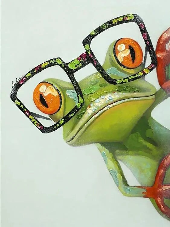 Frog with Glasses CS2362 5.9 x 7.9 inches Crafting Spark Diamond Painting Kit