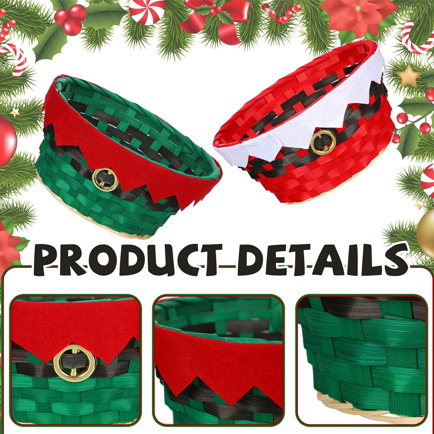 2 Pcs Christmas Basket Christmas Gift Basket