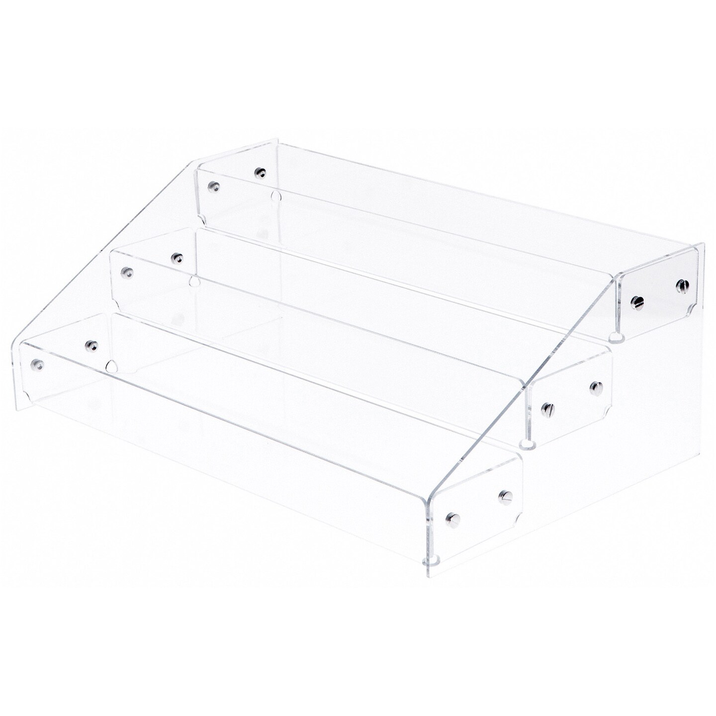 Plymor Clear Acrylic 3-Level Forward-Tilt Card Display Rack