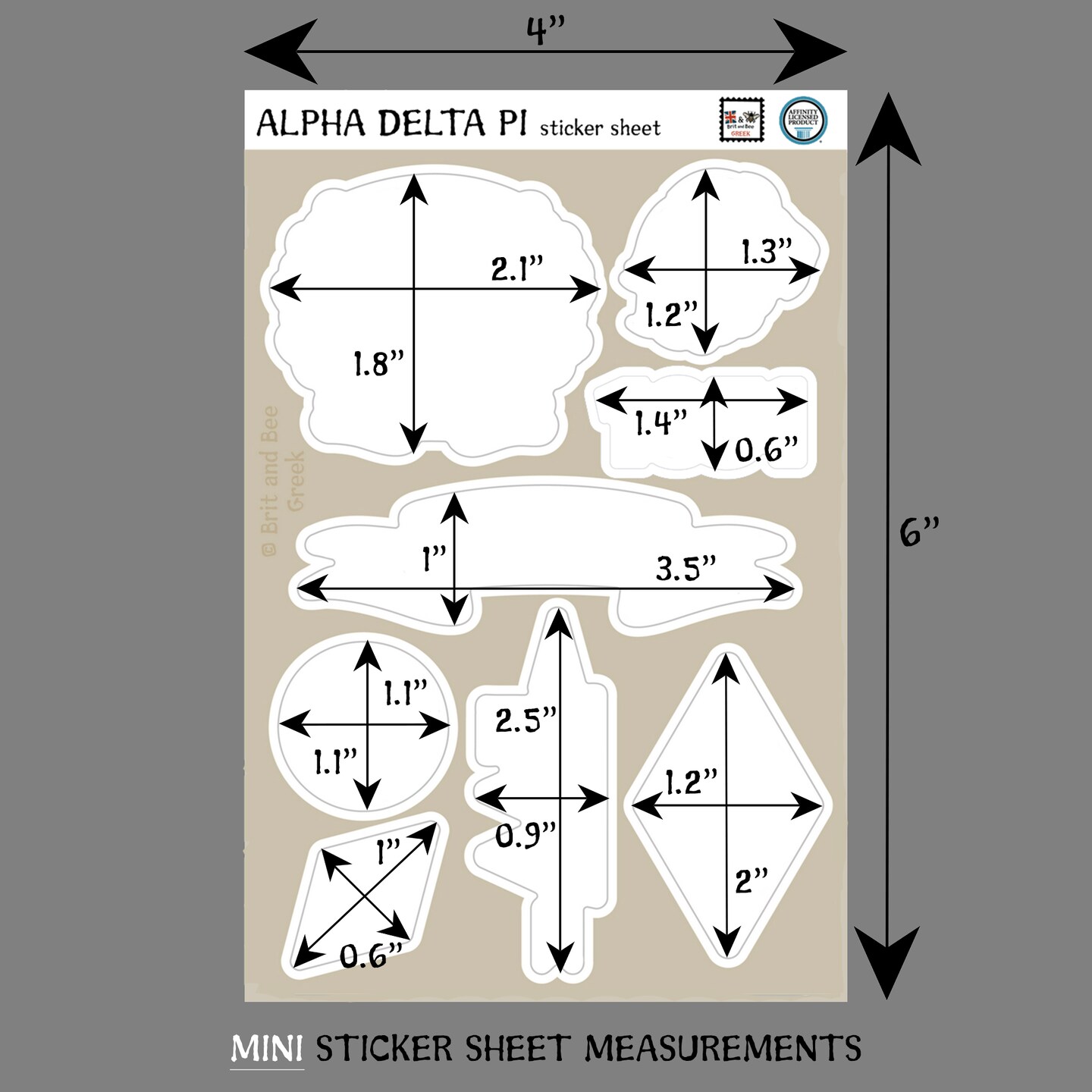 Alpha Delta Pi Sticker Sheets | Top Quality Vinyl | Choice of Sheet Sizes | Large or Mini | Durable and Weatherproof product 6
