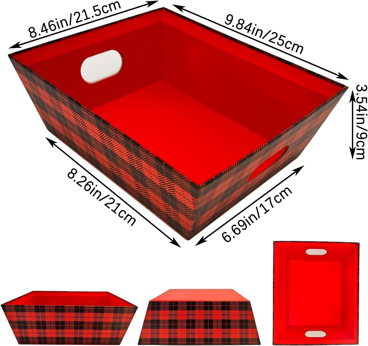 Basket For Gifts Empty, 5 PCS Sturdy Diy Bulk Gift Basket Kraft Market Tray Cardboard Basket With Handles, Gift Basket Kit Supplies Wrap To Fill For Valentines Christmas Weddings Anniversaries