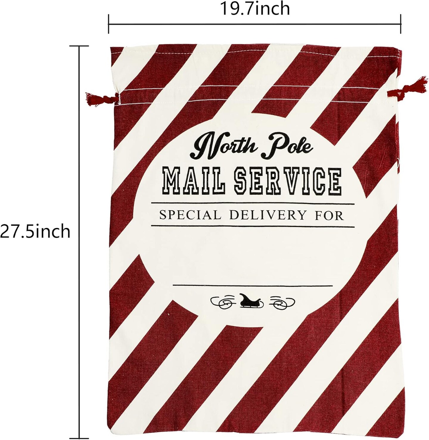 Christmas Santa Sack, Large Christmas Canvas Gift Bag with Drawstring, [Place to Write Wishes] Reusable Personalized Best Gift, for Xmas Package Storage, Christmas Party Supplies Favors