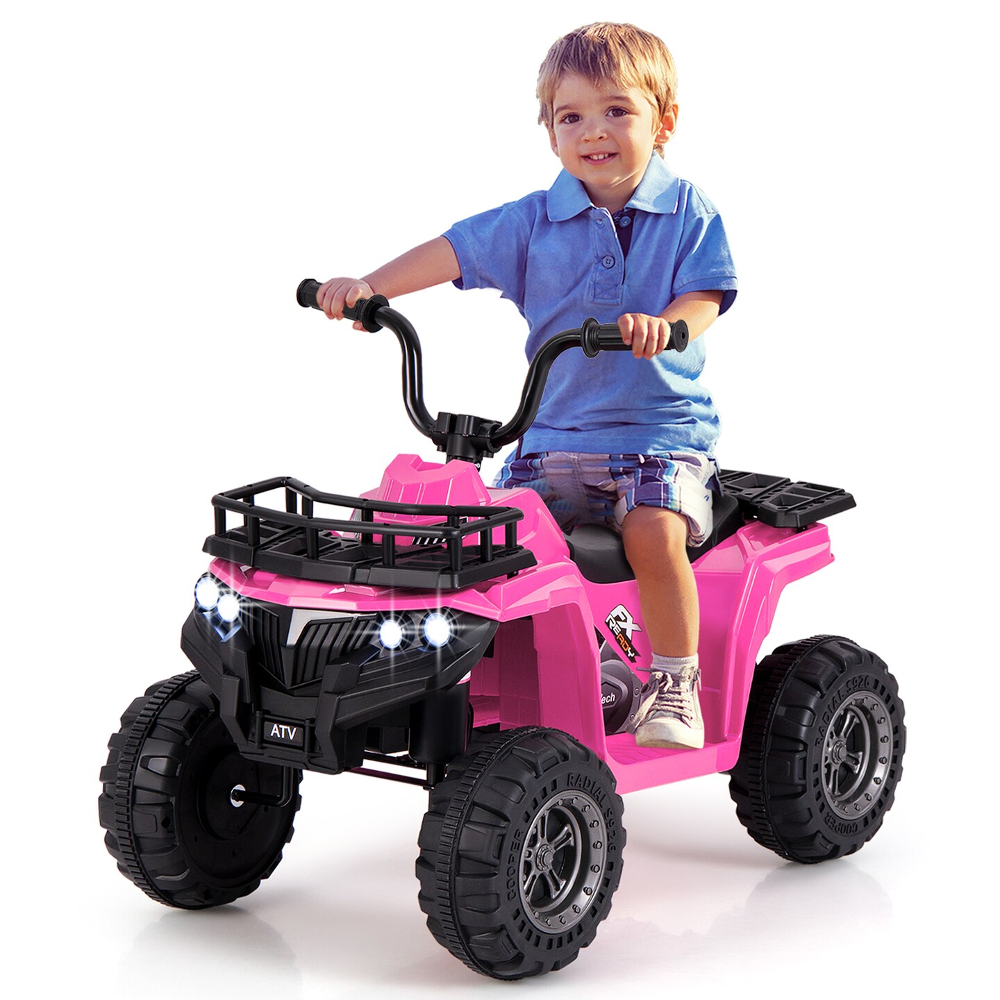 6V Kids Ride On Electric ATV with LED Headlights and MP3 Player