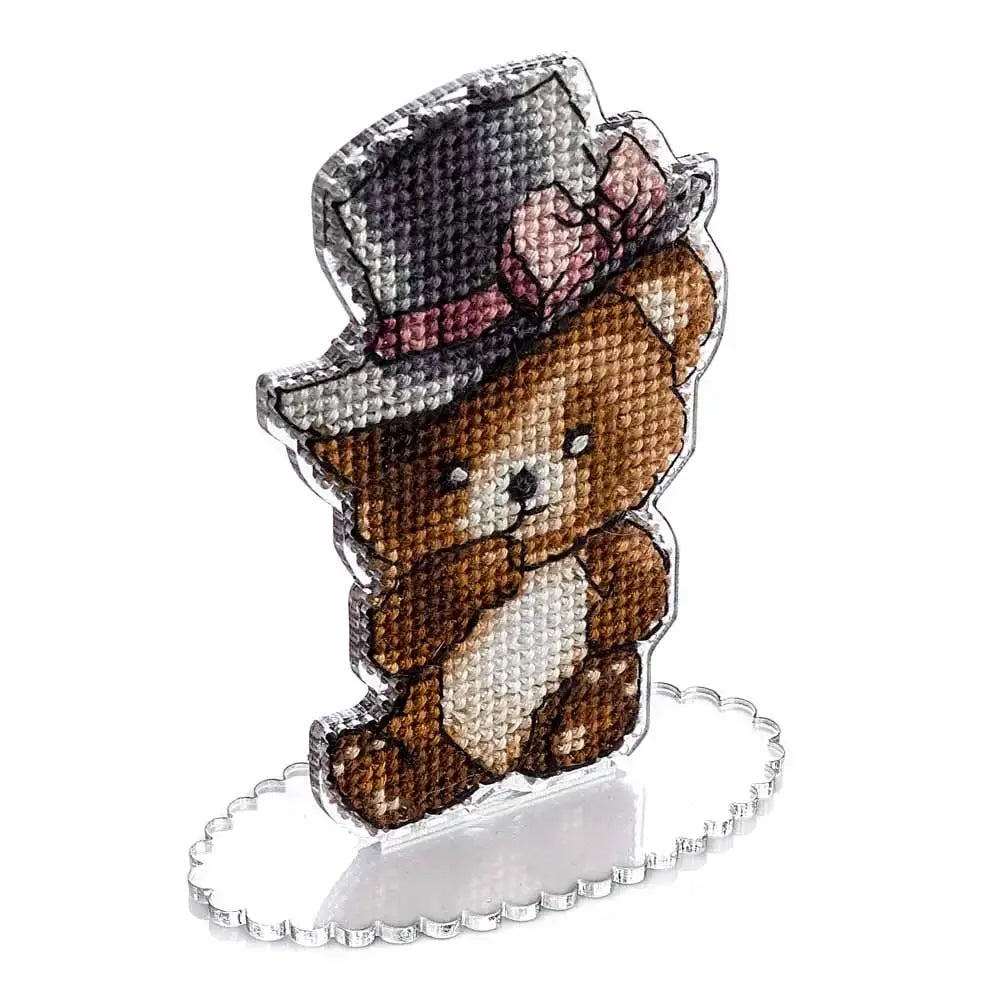 Cross-stitch kits on a plastic base