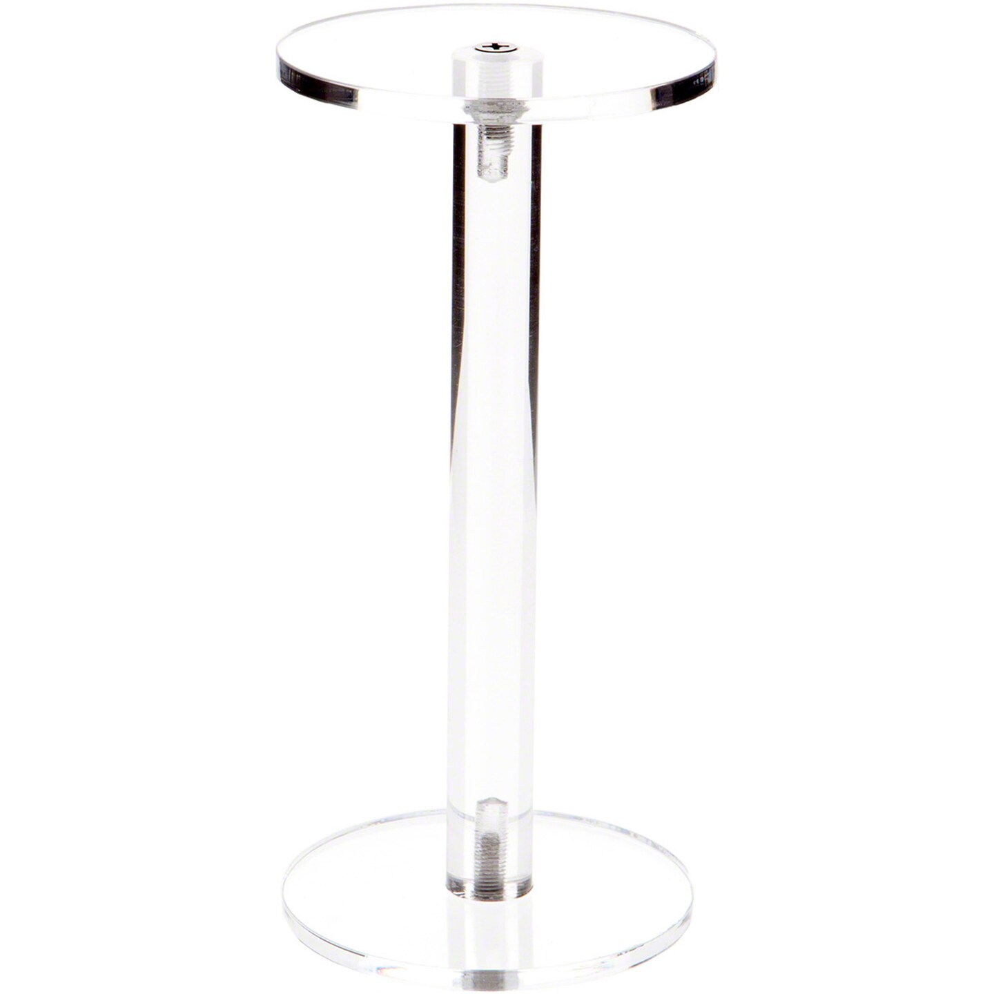 Plymor Clear Acrylic Round Barbell Pedestal Display Riser 6.375 inches (Height) x 3 inches (Depth) (3/16 inches thick)