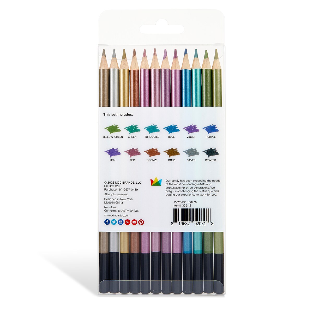 KINGART® Metallic Colored Pencils, Set of 12 Unique Colors | Michaels