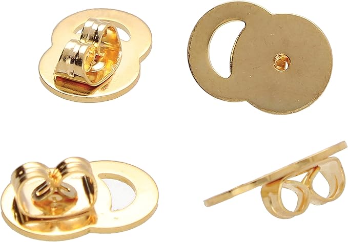 The Beadsmith Jewelry Aid Earring Lifter - Earring Backs for Support for Heavy Earrings or Droopy Ears - Gold Plated,