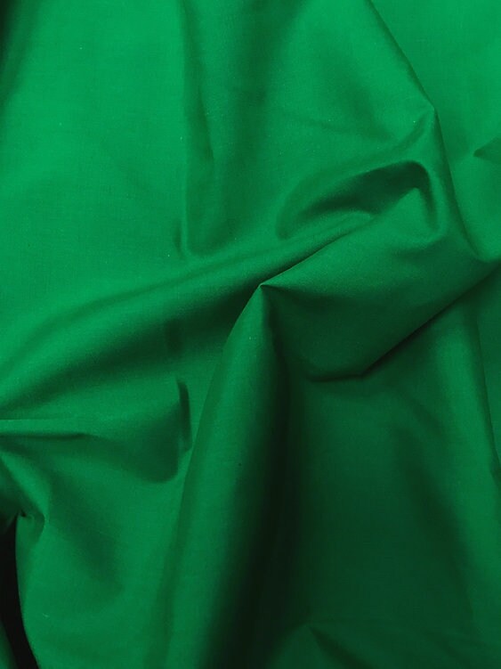1 Yard Poly Cotton Fabric in Green Soft Lightweight Material, 58/59&#x22; Wide for Crafts