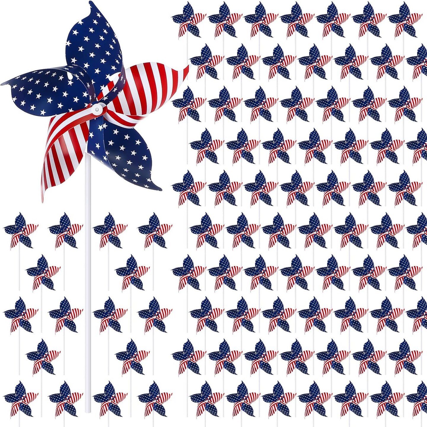 160 Pcs American Flag Patriotic Pinwheels 4th of July Decorations Red White and Blue Windmills Fourth of July Party Favors