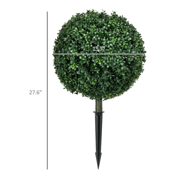 Set of Realistic Round Boxwood Trees &#x2013; Faux Topiary for Indoor &#x26; Outdoor Decor