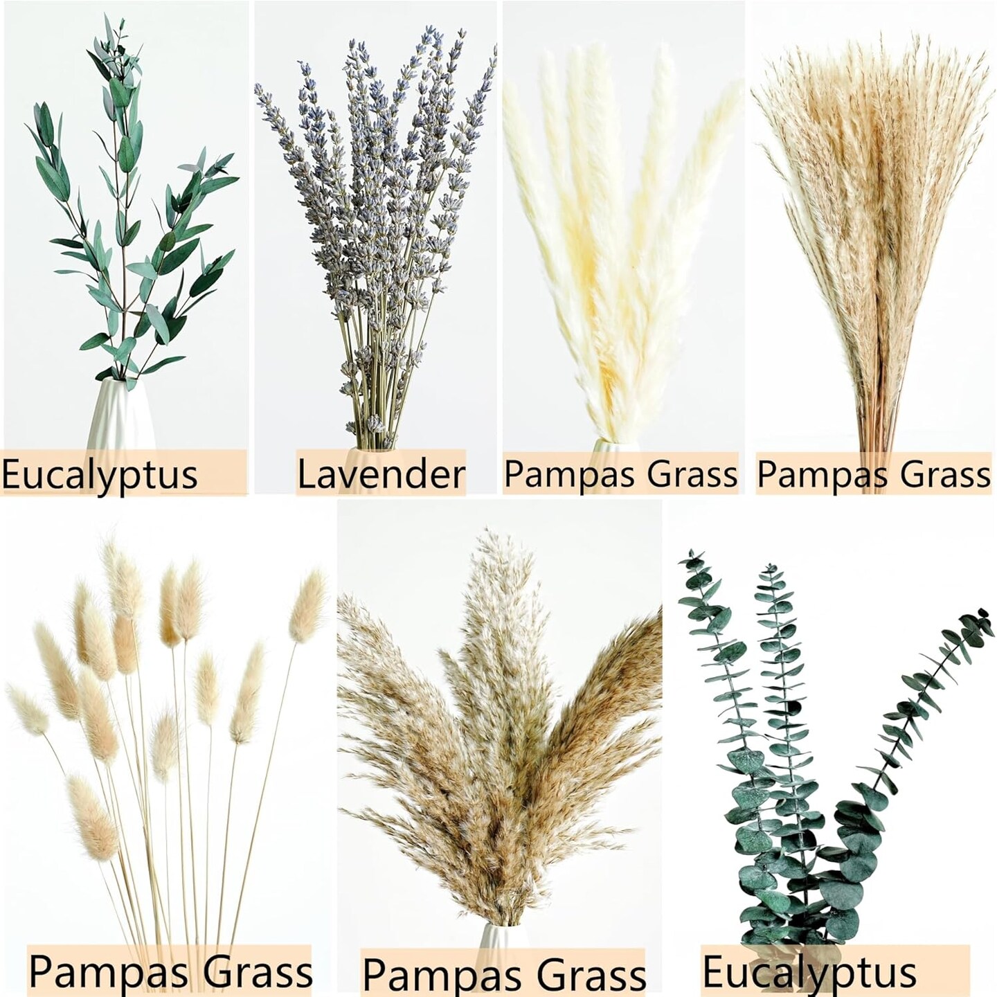 Green Pampas Grass Boho Bouquet &#x2013; Exquisite Lavender and Eucalyptus Dried Flower Arrangements for Western Boho Decor &#x2013; Rustic Flowers for Your Bohemian Home, Bedroom, and Wedding Table D&#xE9;cor