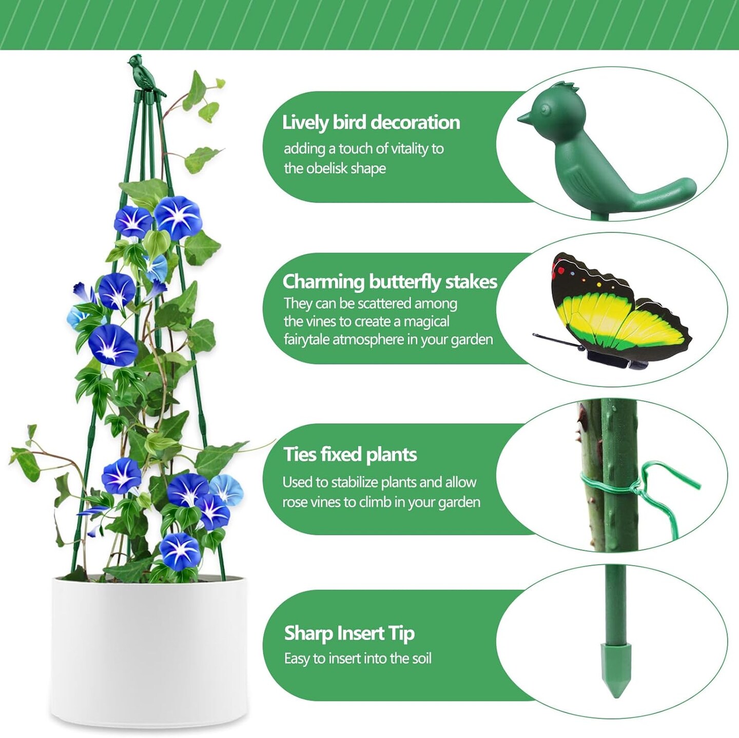 2Pack 59 inch Garden Obelisk Trellis