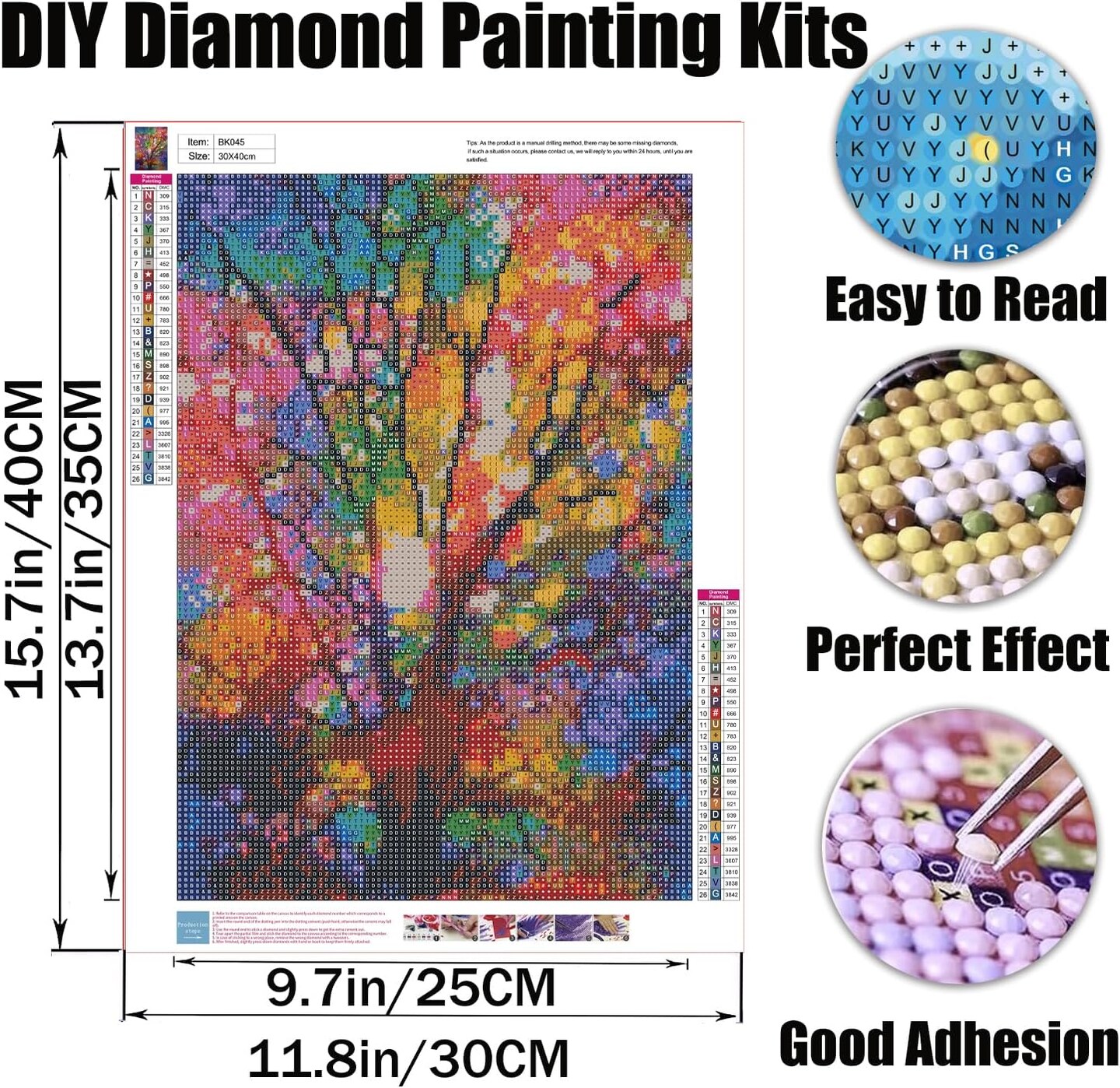 KEYIFA 5D Diamond Painting Kit Complet, DIY Tour Eiffel Paris Full Drill Diamond Painting Pour Adultes, CréAtifs Peintures Arts Diamond Painting Avec Accessoires, Murale DéCoration 30x40cm