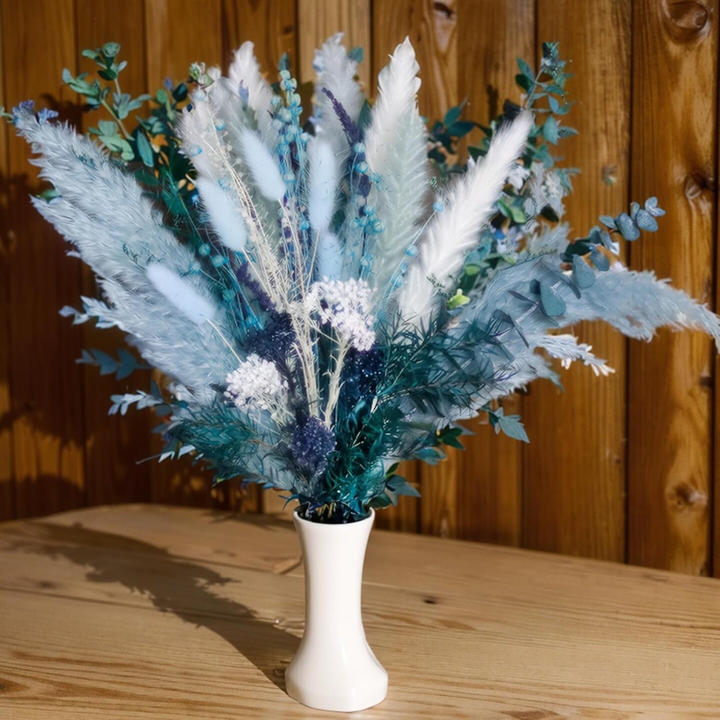 Pampas Grass Decor Dried Flowers with Blue Pampas Grass Boho Floral Arrangements
