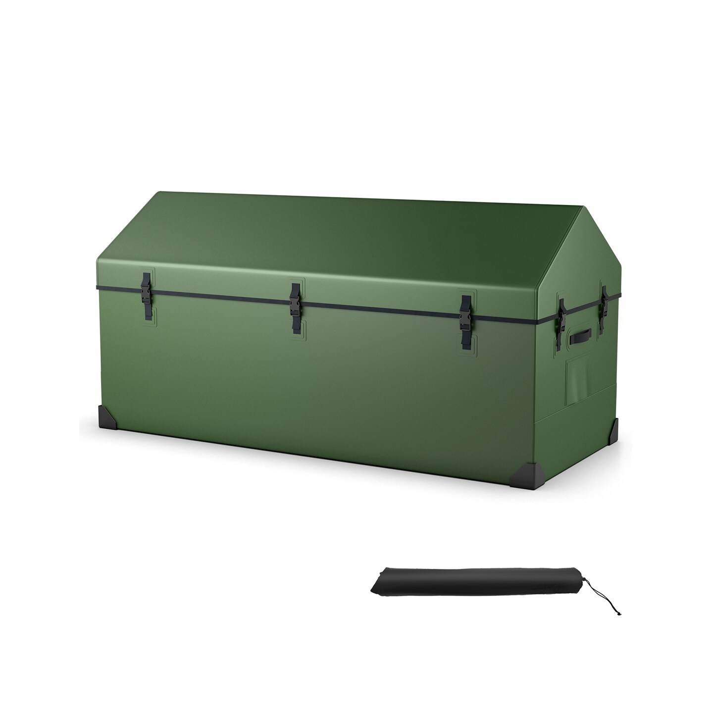 Green Metal Tool Storage Box, 174G, Weather-Resistant PVC and Large Capacity