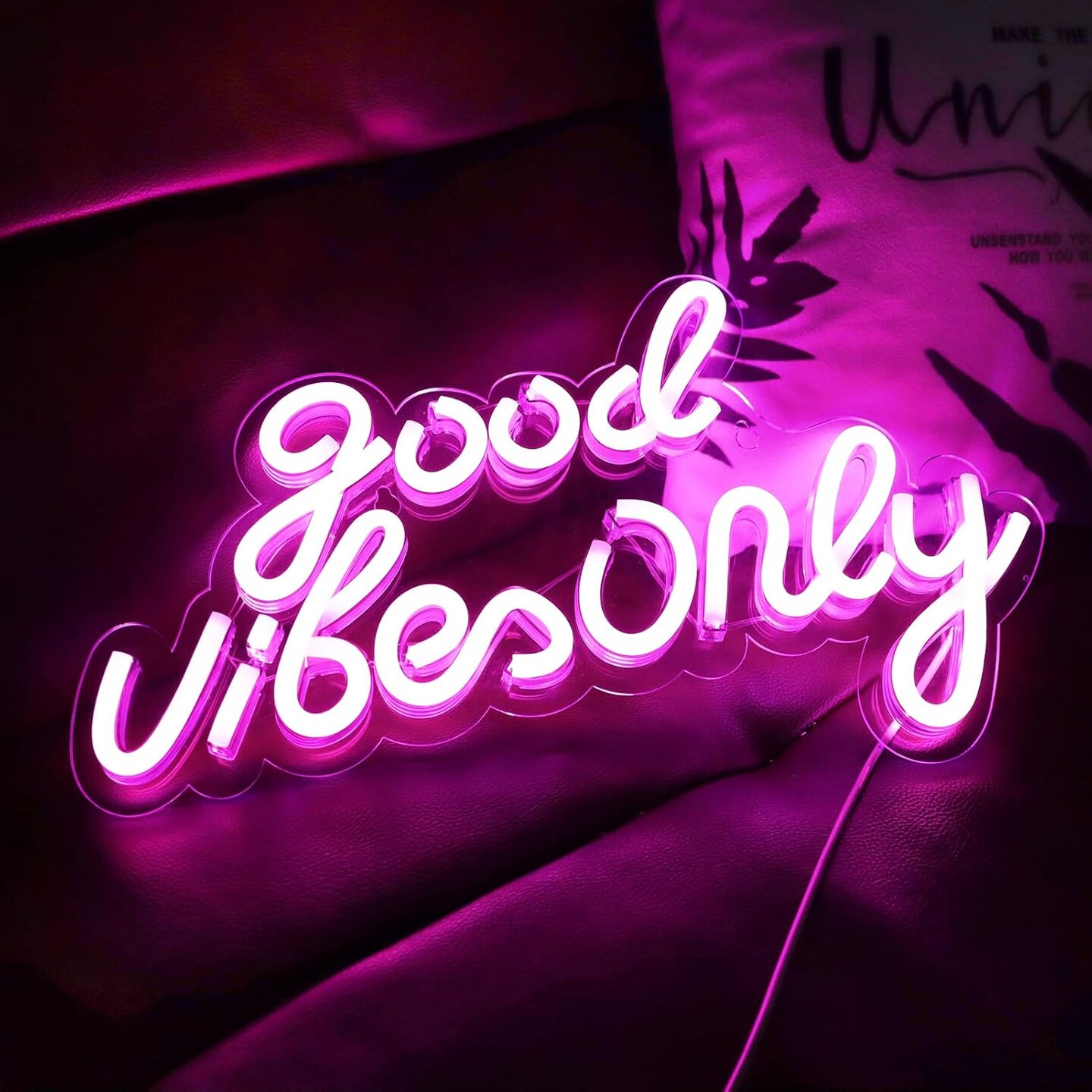 Good Vibes Only Neon Signs for Wall Decor, Neon Lights LED Signs Suitable for Summer Living Room, Beer Bar, Game Room, Hotel, Birthday Party, Restaurant, Christmas, Unique Gift for Lover