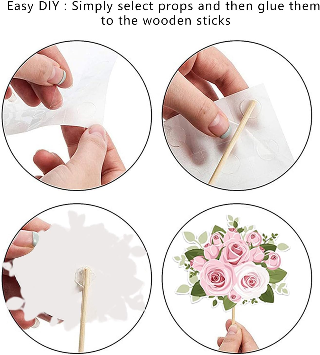 Wedding Photo Booth Props, Bachelorette Party Decorations, Engagement Party Decorations in Rose Gold, Pink with Glitter 23 pcs Pre-Assembled Funny Props Welcome to Seller Assistant Please log in to your account to start working Log in