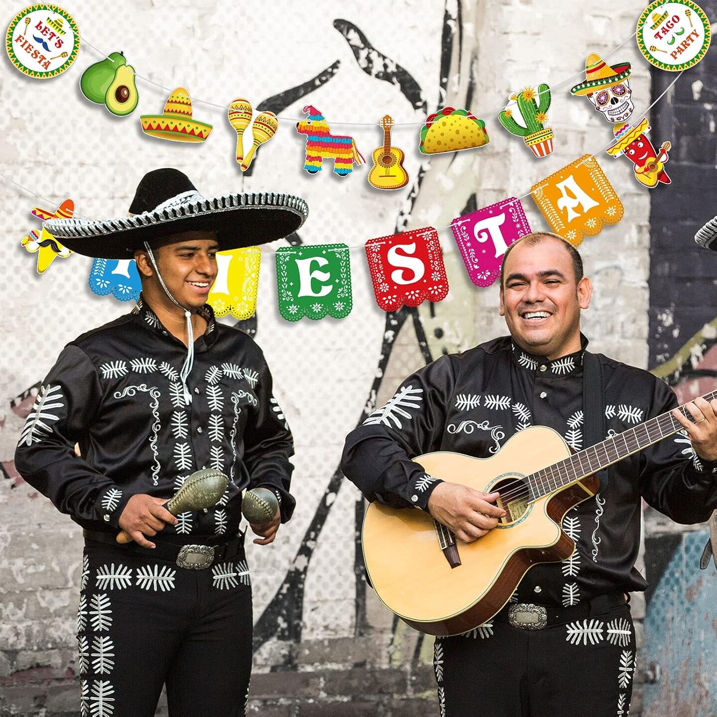 Cinco De Mayo Banner Mexican Party Supplies Sign Banner Garland Fiesta Party Decoration Day of The Dead Backdrops Ceiling Hanging Card Tissue Decorations for Mexican Festival Tacol Theme Birthday
